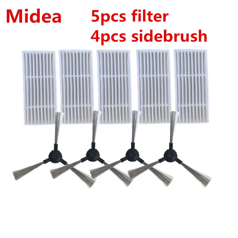 9 قطعة/الوحدة روبوت مكنسة كهربائية HEPA تصفية الجانب فرش ل ميديا VCR03 روبوت فراغ نظافة فرشاة أجزاء اكسسوارات