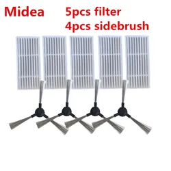 9pcs/lot Robot Vacuum Cleaner HEPA Filter Side Brushes for midea VCR03 Robot Vacuum Cleaner Brush Parts Accessories