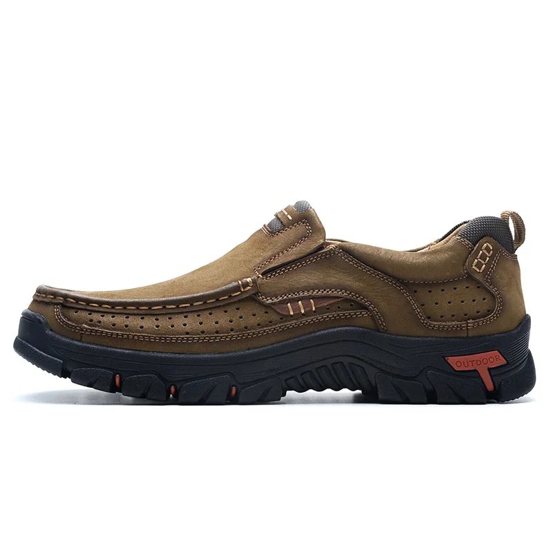 Outdoor men big yards of leather shoes head layer cowhide hiking shoes leather fashion men's shoes
