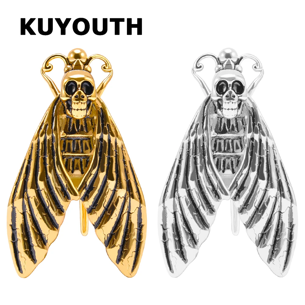 KUYOUTH Stylish Stainless Steel Skull Butterfly Ear Weight Stretchers Body Jewelry Earring Piercing Gauges Expanders 2PCS