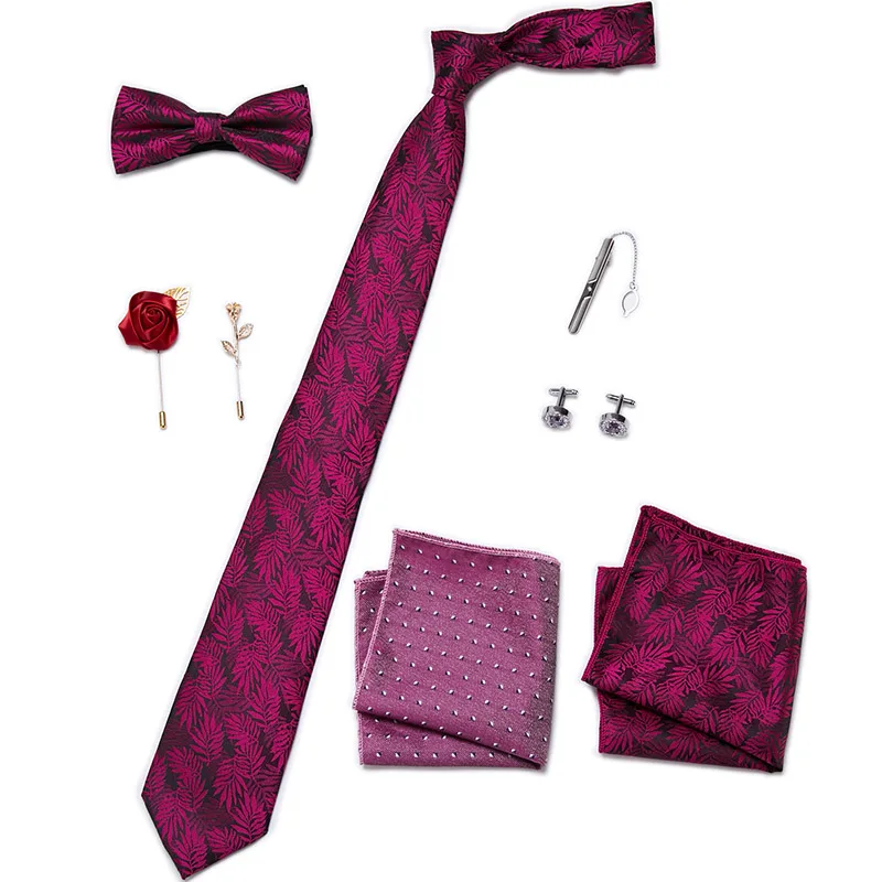 Herren-Krawatten-Set, luxuriöse Geschenkbox, Seidenkrawatte, Krawatten-Set, 8-teilig, innenverpackt, festliches Geschenk, Krawatte, Einstecktücher, Urlaubsgeschenk für Männer – Detail 30