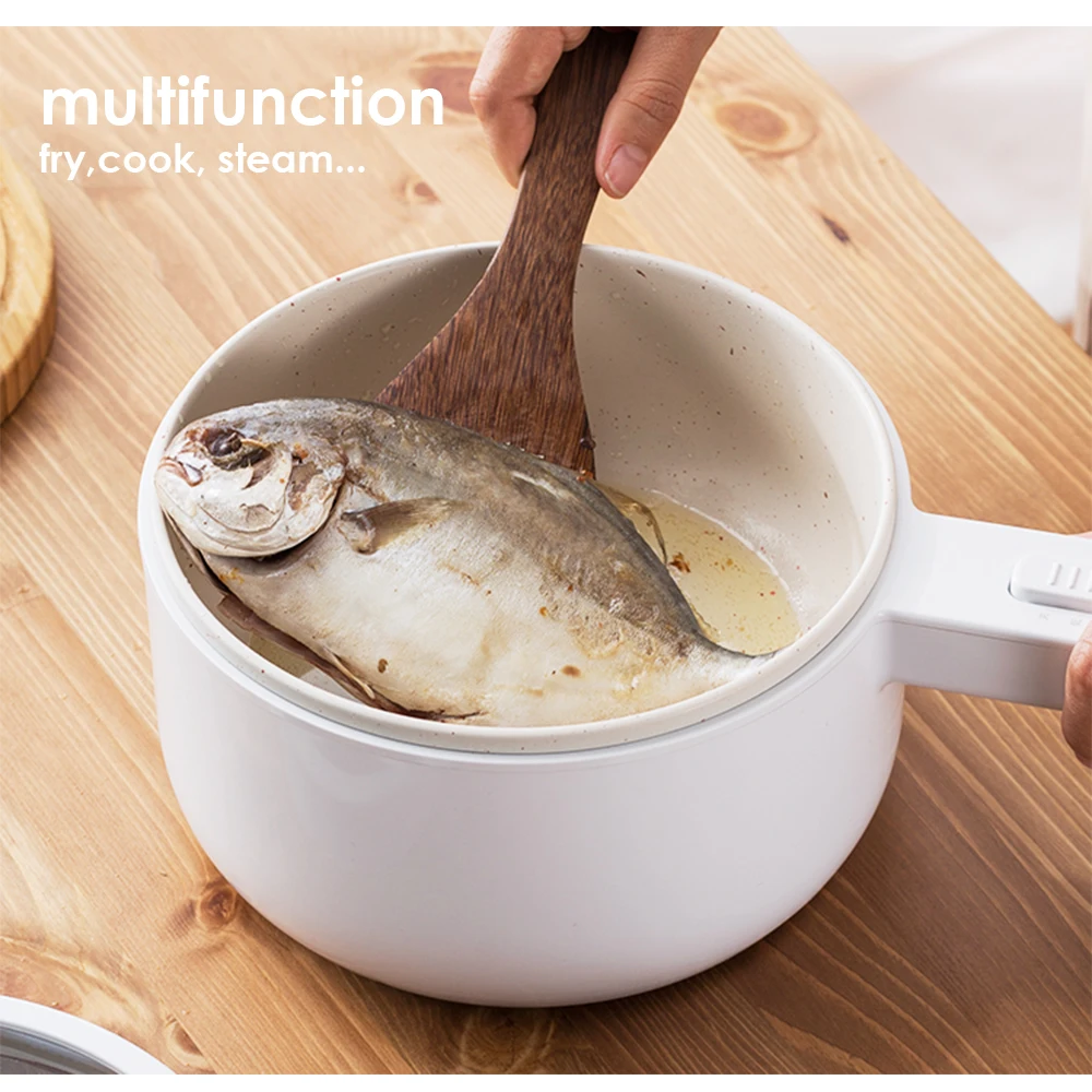 Multifunctional Electric Cooker 1.5L Capacity Fast Heating 700W Electric Cooking Pot Desktop Mini Hot Pot Portable Skillet