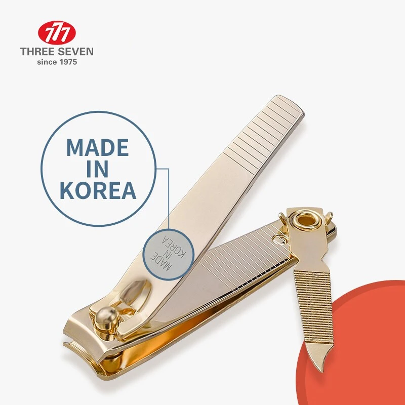 THREE SEVEN 1Pc Medium-size Nail Clippers Trimmers 14K Gold-plated Hands Pedicure Care Professional Nail Tools Exquisite Gifts