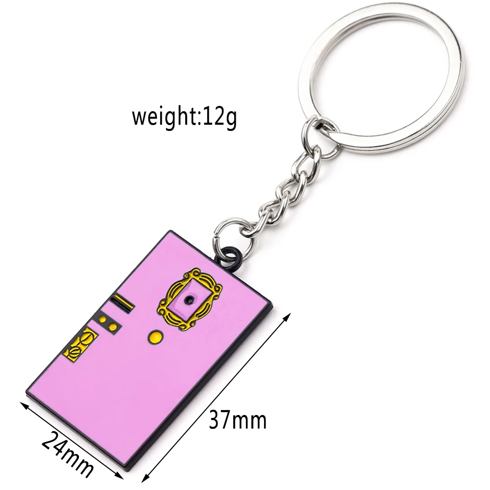 2 Colors TV Show Friends Monica's Door Keychain Central Perk Coffee Time Key Chain for Women Men Fans Car Keyring Jewelry