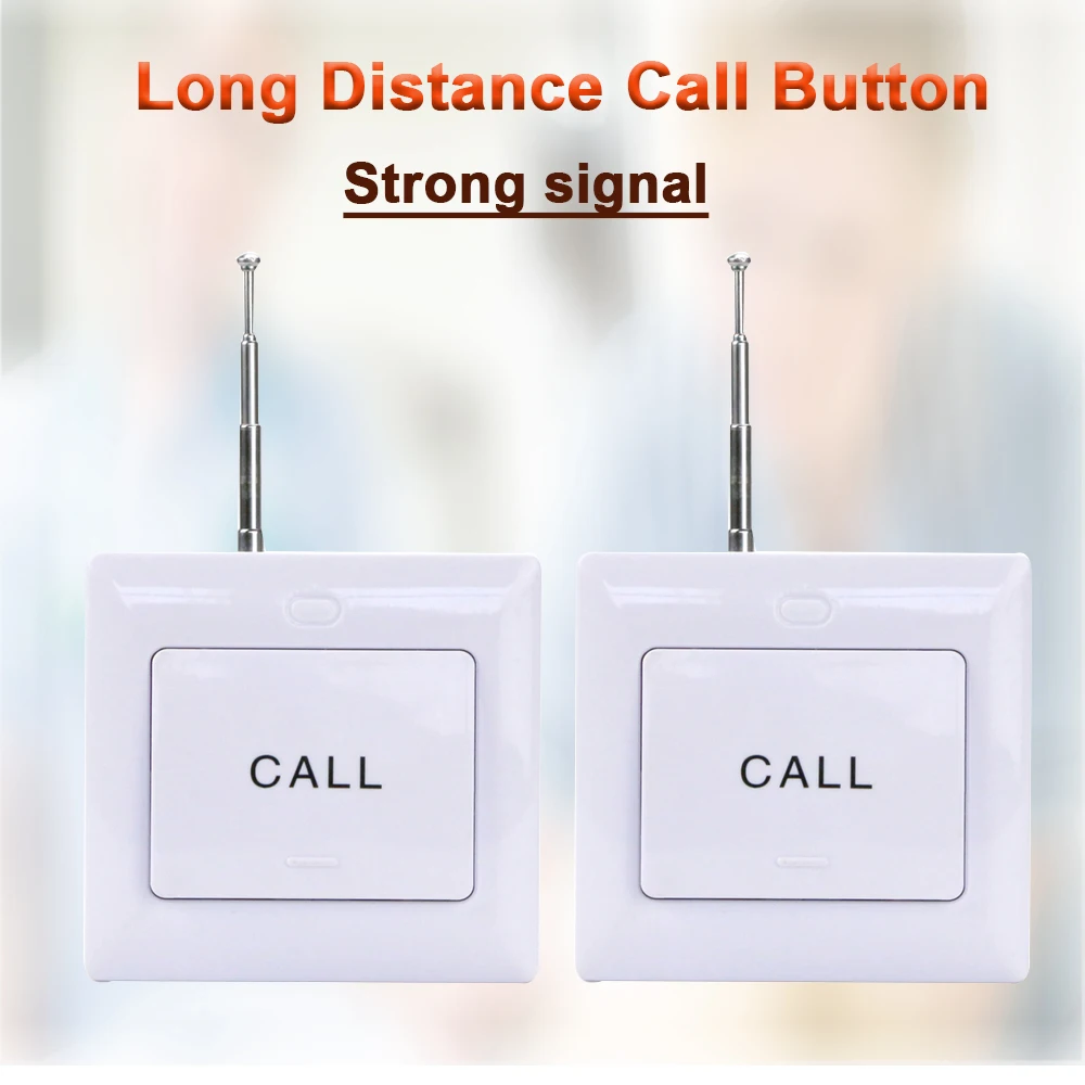 Long Range Wireless Paging System Nurse Alarm Call Button Transmitter Hospital Equipment For Restaurant Clinic