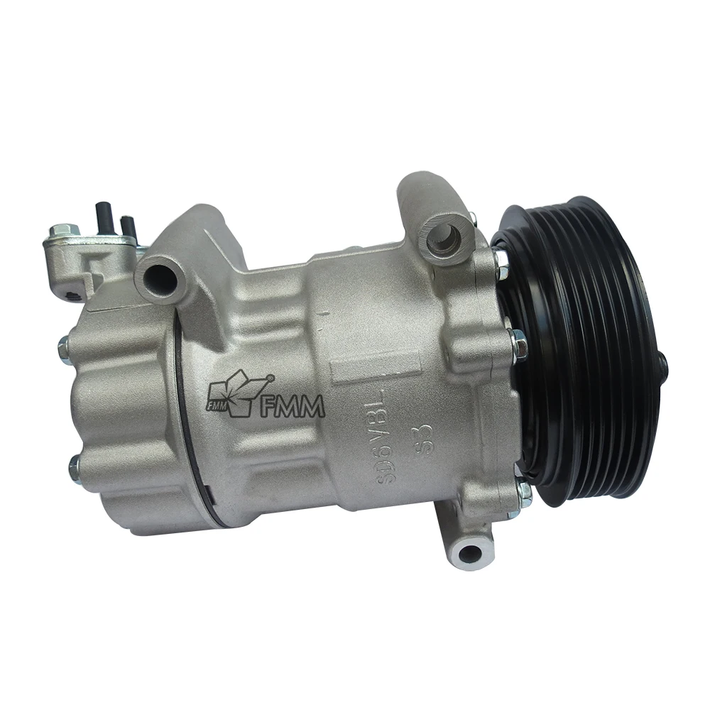 9671456680 9655191580 9684480480 6453QH 9800822280 5215310145 SD6V12 Ac Compressor For Citroen Fiat Peugeot 206 307