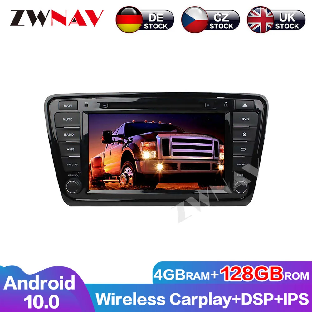 Touch Screen Auto Radio 128G Android 10 DSP Audio Navigation GPS For Skoda Octavia 2014 Multimedia Head Unit Car DVD Player