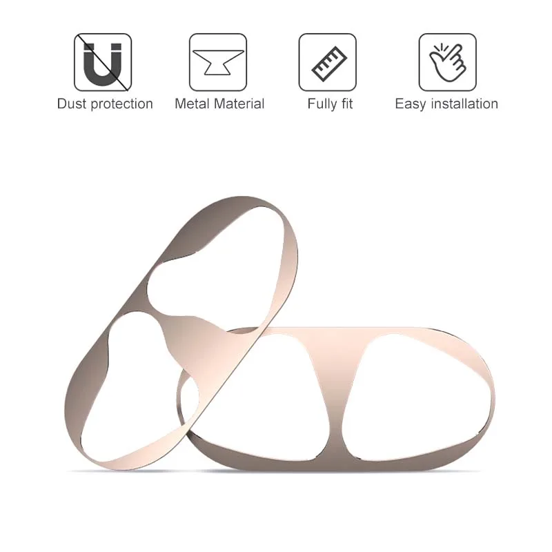 โลหะป้องกันฝุ่นสติกเกอร์สำหรับApple AirPods Caseป้องกันฝุ่นป้องกันสติกเกอร์ผิวสำหรับAir Podsอุปกรณ์เสริ...