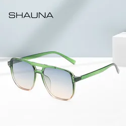 SHAUNA Retro Doppel Brücken Platz Sonnenbrille Frauen Mode Nagel Dekoration Brillen Shades UV400 Männer Trend Sonnenbrille