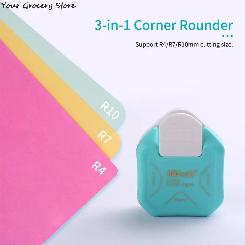 3-In-1 Mini Hoek Trimmer Corner Rounder Punch R4/R7/R10mm Ronde Hoek Trimmer Cutter voor Kaart Fotopapier Lamineren Zakjes