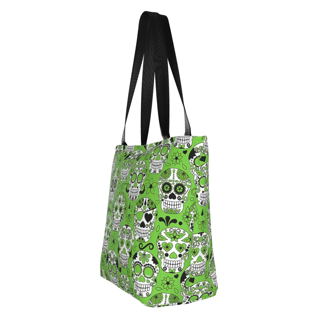 Mexican Skull Polyester outdoor girl handbag, woman shopping bag, shoulder bag, canvas bag, gift bag