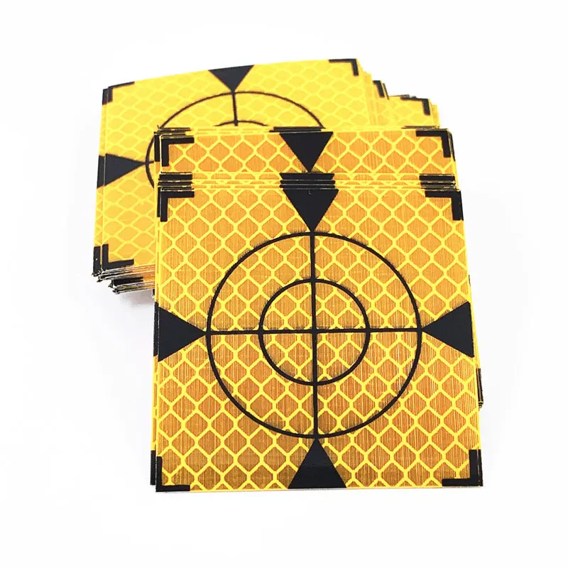 Yellow Reflector Sheet For Total Station 20 Pcs 80 or 100 mm Triangle Reflector Sheet Reflective Tape Target New Arrival 2021