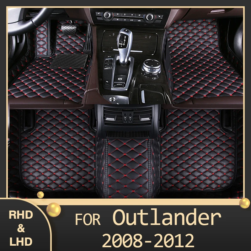 MIDOON Car floor mats for Mitsubishi outlander (FIVE SEAT) 2008 2009 2010 2011 2012 Custom auto foot Pads automobile