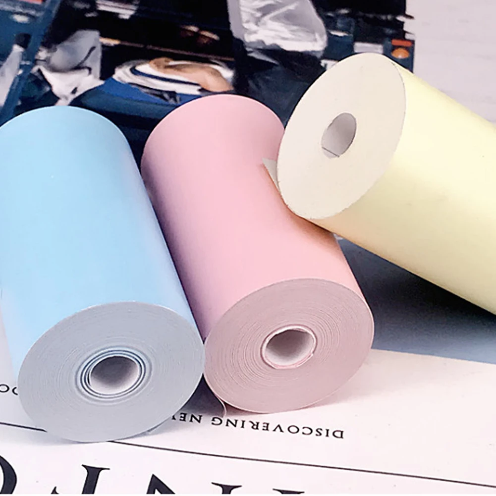 SALE 57*30mm Printable Sticker Paper Roll Self-Adhesive Thermal Paper for PeriPage A6 Thermal Printer P1/P2 Mini Photo Printer