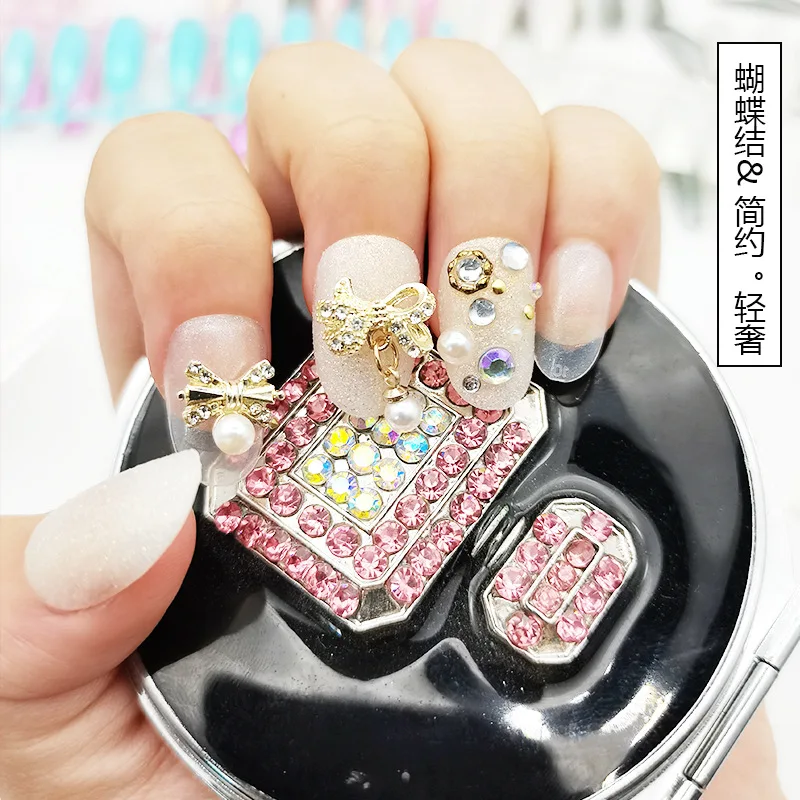 20ชิ้น/เซ็ตหรูหราใหม่รูปแบบผีเสื้อ Nail Art เครื่องประดับโบว์3D ออกแบบ DIY เล็บ Rhinestone เล็บตกแต่ง