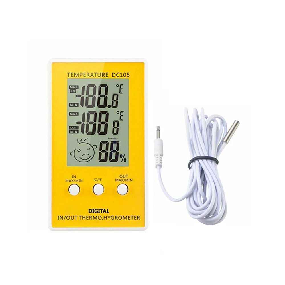 DC105 termometro digitale LCD igrometro misuratore di umidità per temperatura esterna interna stazione meteorologica strumento sensore di temperatura