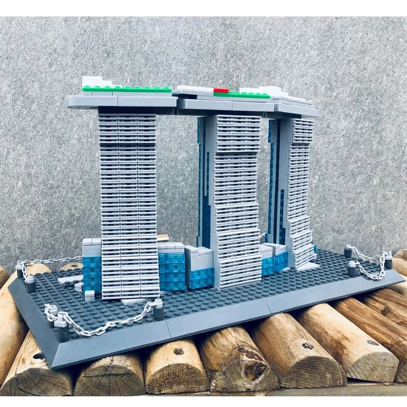 Singapore Marina Bay Sands Architettura Mattoni Building Blocks Set City Skyline Modello Classico Punto di riferimento Giocattolo Regalo per Bambini Adulti