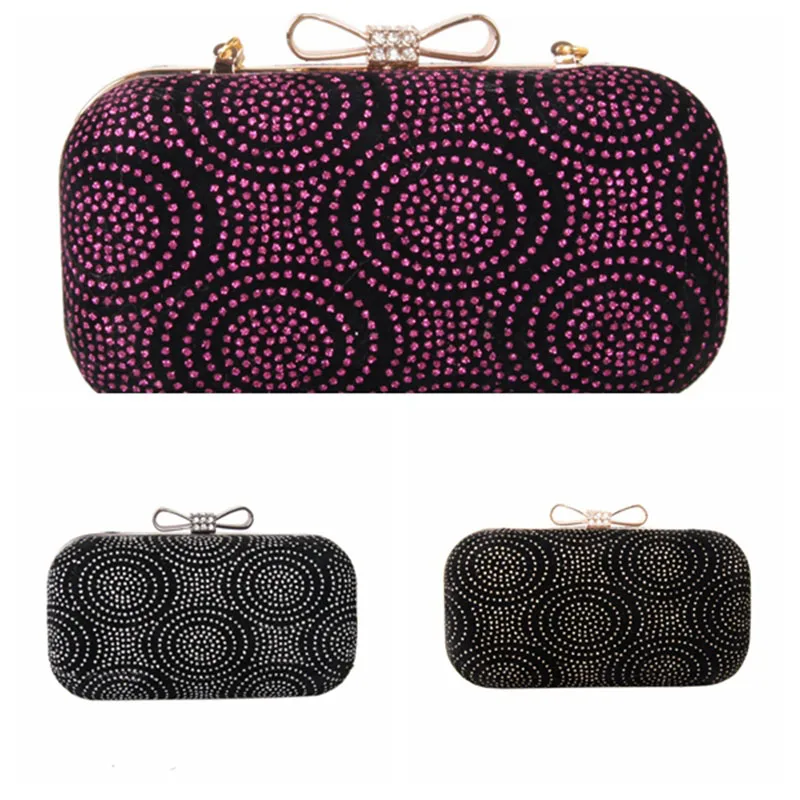 

Fashion Purses And Handbags Luxury Ladies Clutch Bag Wedding Black Firework Dot Evening Chain Bags Rhinestone Hard Box Small