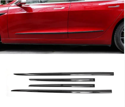 

ABS chrome/stainless steel /carbon fibre Side Door Line Garnish Body Trim For Tesla Model3 2018 2019 2020