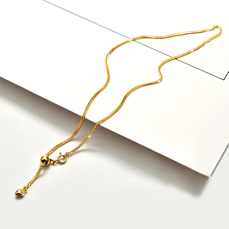 925 Sterling Silver Soft Foxtail Chain Men Women Necklace Golden Rose Gold Color Long 40 45 50 55 60 65 70 75 80 CM Wide 1.5 MM