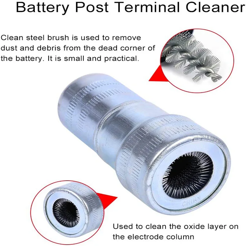 Strumento universale per la pulizia della mano della spazzola di corrosione della spazzola della batteria del filo del Kit di pulizia del terminale della batteria dell'automobile universale