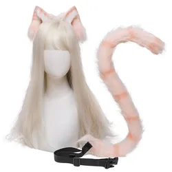 Plush Cat Ears Realistic Lolita Headband Wolf Ear Tail Set Cosplay Accessories Hand-made Simulation Animal Ears Halloween Props