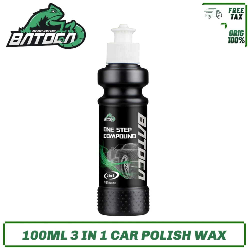 Batoca Car Wax 100ml 3 in 1 One Step Carnauba Wax Polish Wax Scratch Remover Paint Care Grinding Compound Gloss Wax Polish Kit