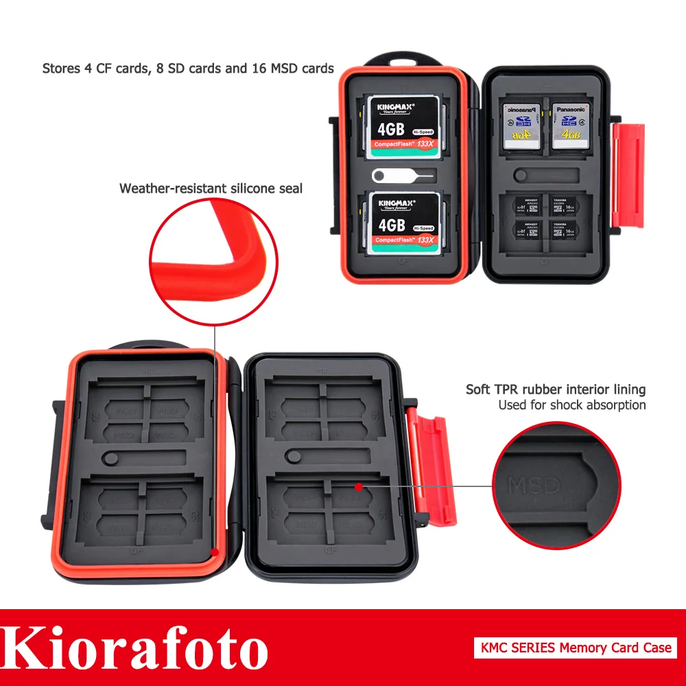 Organizzatore della scatola di immagazzinaggio del supporto della scheda di memoria a 28 slot per SD SDHC SDXC MSD Micro SD CF Card Wallet Keeper Container Protector