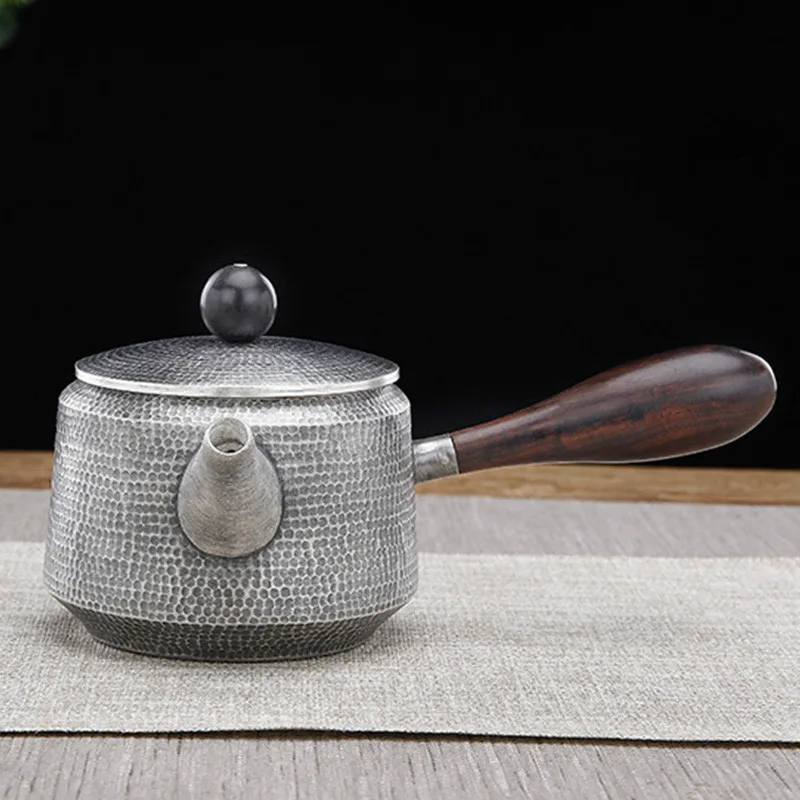 Pure Silver Manual Side Handle Teapot Fair Cup Three Use Silver Pot Kung Fu Teapot Teapot