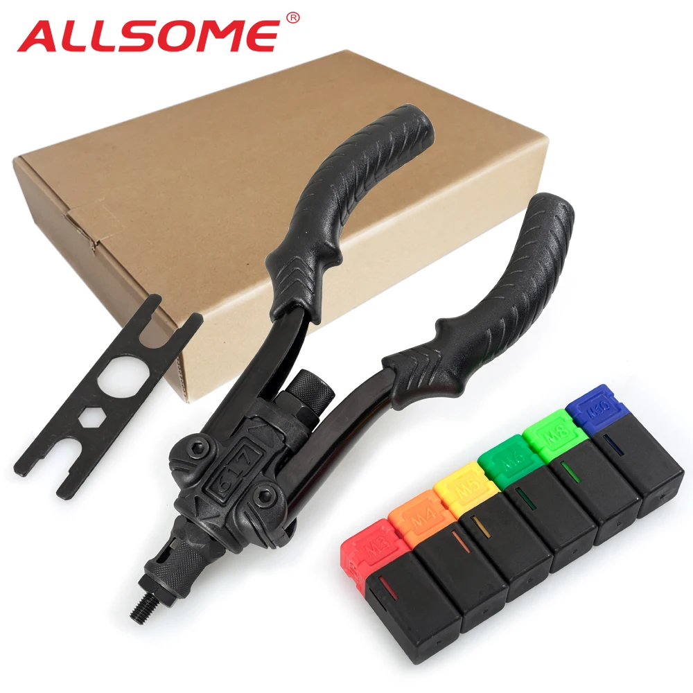 ALLSOME-Rebite armas ferramenta, BT-617, inserir rebitador manual, porca roscada, Rebitando ferramenta para porcas, M3, M4, M5, M6, M8, M10