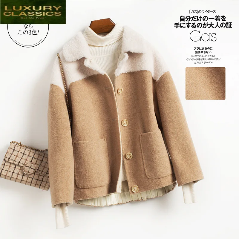 

Mujer Abrigo Autumn Spring Elegant Wool Coat Female Korean Short Woolen Jacket Women Casual Blend Coats Ladies Fit Overcoat 151