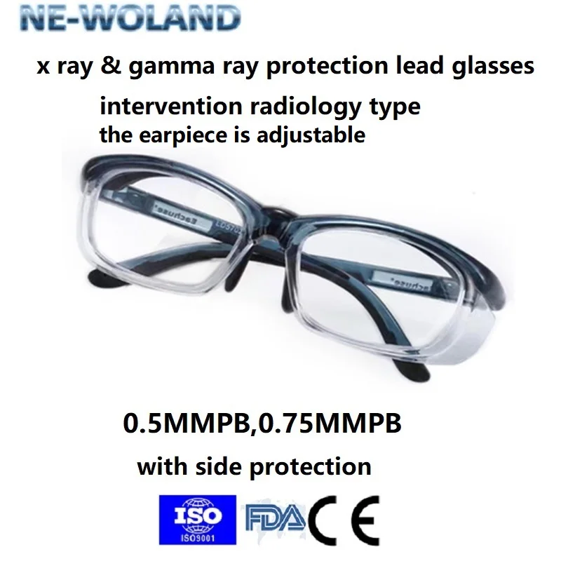 Genuine x ray protection lead spectables intervention radiology 0.5MMPB,0.75MMPB with side protection earpiece is adjustable