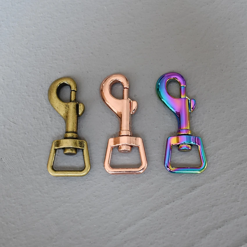 1 pcs swivel snap hooks metal dog clasp kirsite hook buckle hardware for 15mm webbing DIY dog leash parts top quality 6 color