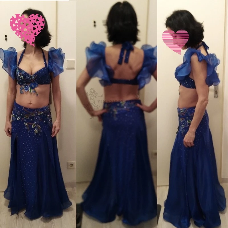 Costume de brevdu Ventre pour Femme Adulte, Ensemble de 2/3 Pièces, avec Ceinture et Soutien-Gorge, pour Performance sur Scène