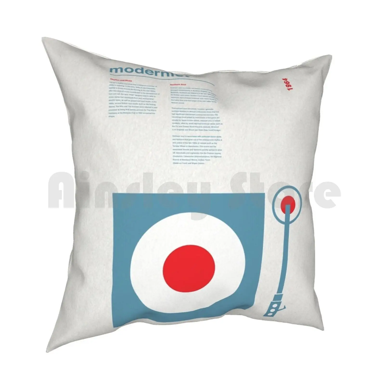 Modernist Turntable Pillow Case Printed Home Soft Throw Pillow Modernist Mod Northern Soul Music Turntable Target