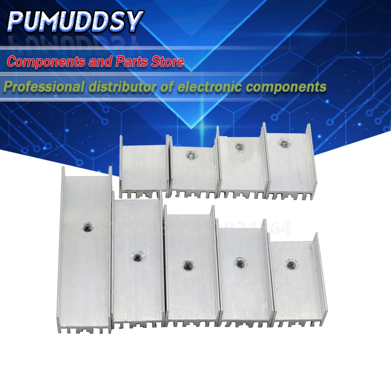 

100PCS 15x10x16/20/22/25/30/35/40/50mm aluminum radiator U TO-220 for transistors, TO220 for aluminum, TO220 for radiators
