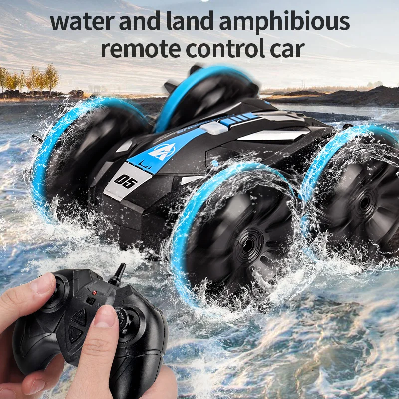 2024 New Amphibious Rc Car 1:24 RC Stunt Car 4WD 360 Rotate Remote Control Vehicle  2-in-1 Waterproof RC Cars Models Toy