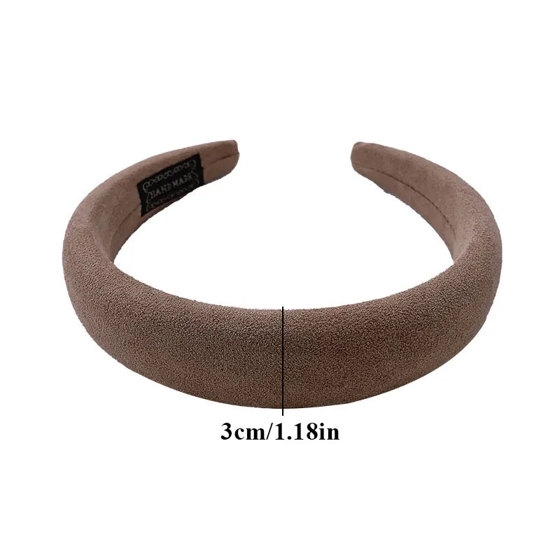 2022 Female Bezel Padded Headband for Women Candy Color Thick Hair Hoop Velvet Hairband Sponge Hair Band Girls Hair Accessories