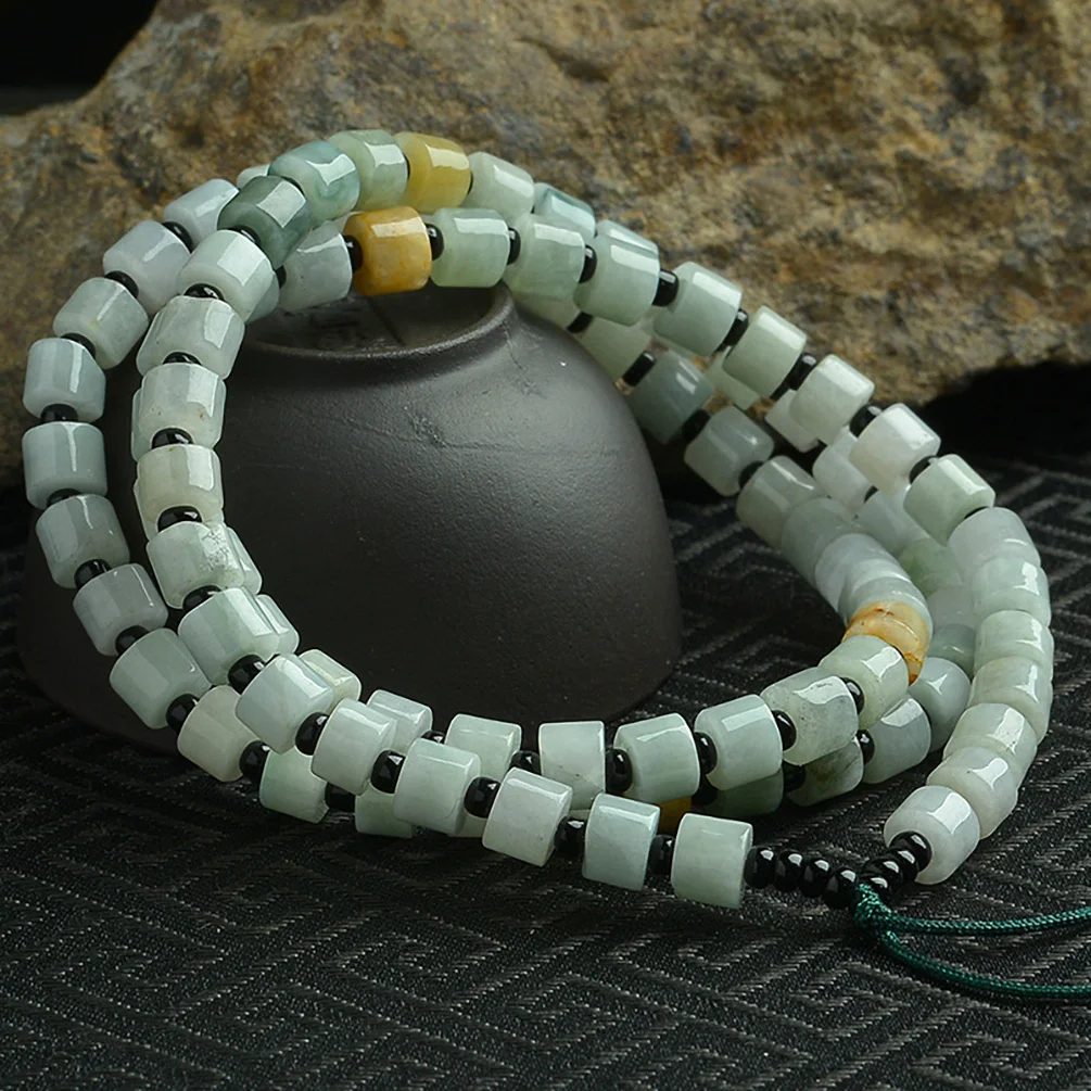 Natural Burma Jade Hanging Rope Jadeite Necklace DIY for Pendnat