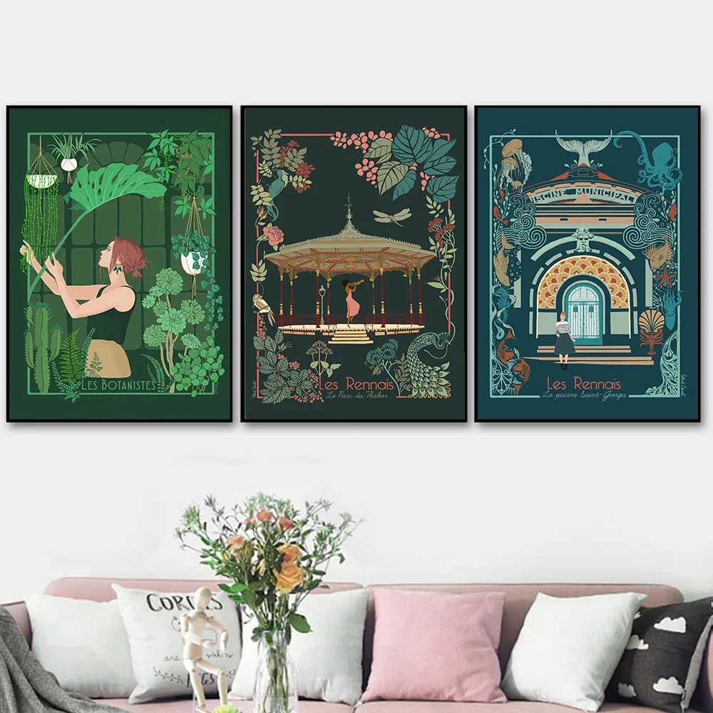 الشمال الرجعية المشارك بركة سانت جورج البحارة النباتيين الظلام قماش اللوحة خمر جدار صورة غرفة المعيشة ديكور المنزل #2