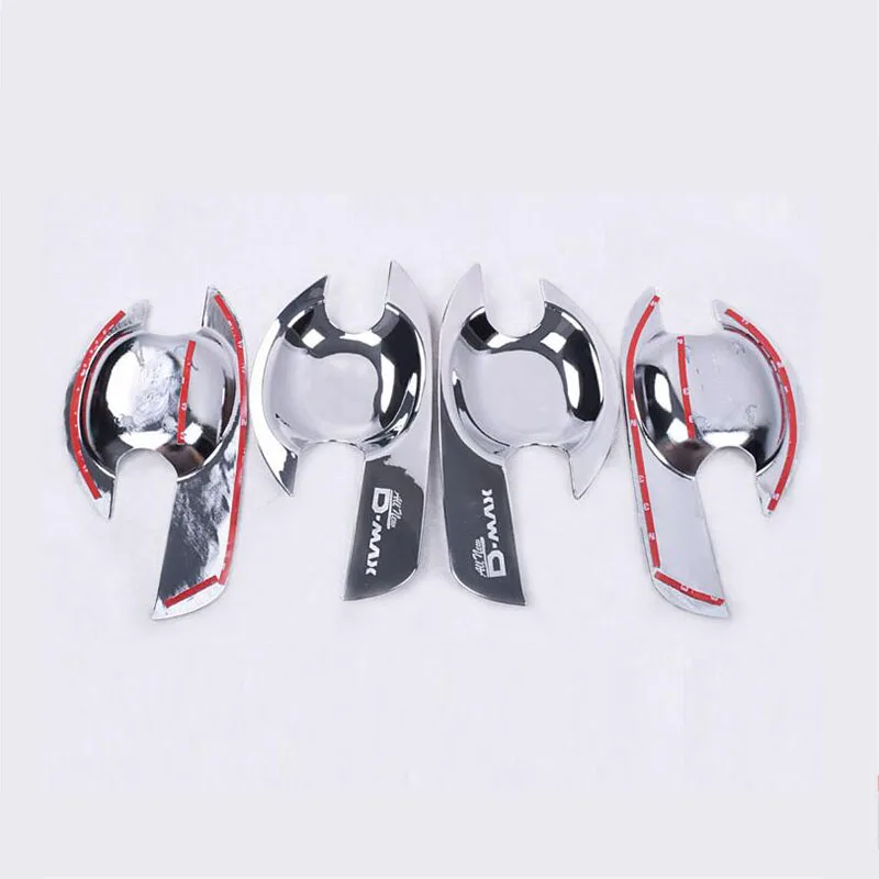 FREE SHIPING TIT FOR 2012-2016 ISUZU d-max ABS Door handle bowl CHROME cover for D-MAX accessory 2015 DMAX accessories