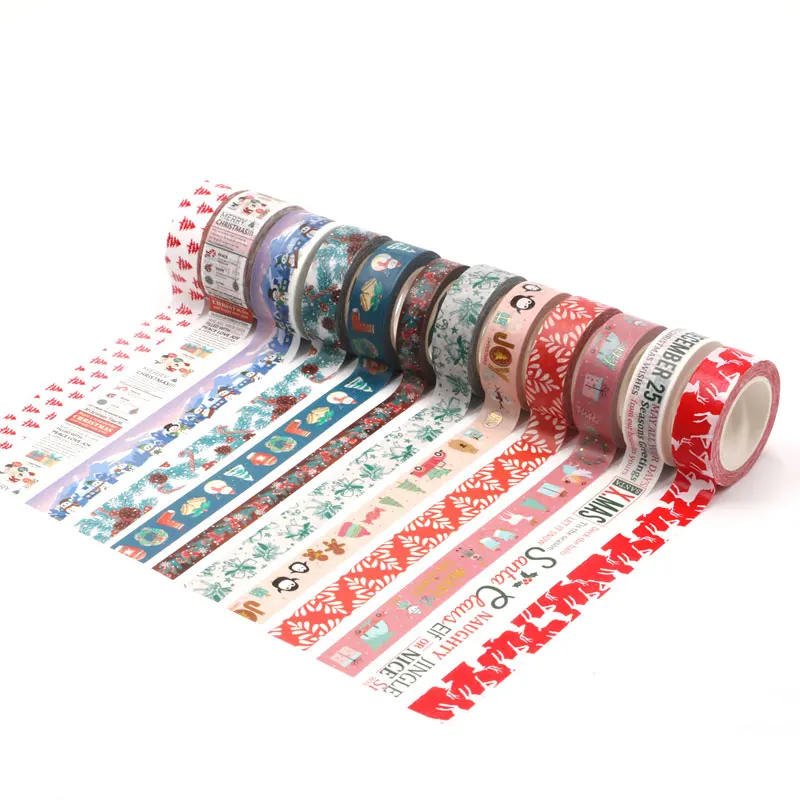 Vrolijk Kerstfeest Kawaii Folie Masking Washi Tape Decoratieve Plakband Decora Diy Scrapbooking Sticker Label Briefpapier