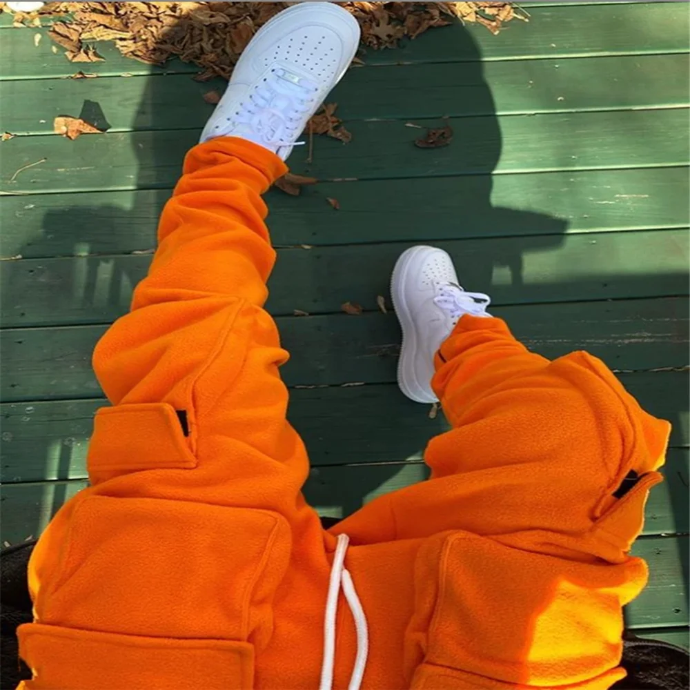 12 colors sale Multi-pocket Joggers Sweatpants Men and Women Drawstring Solid Casual Harem Pants Oversize Baggy Track Pants