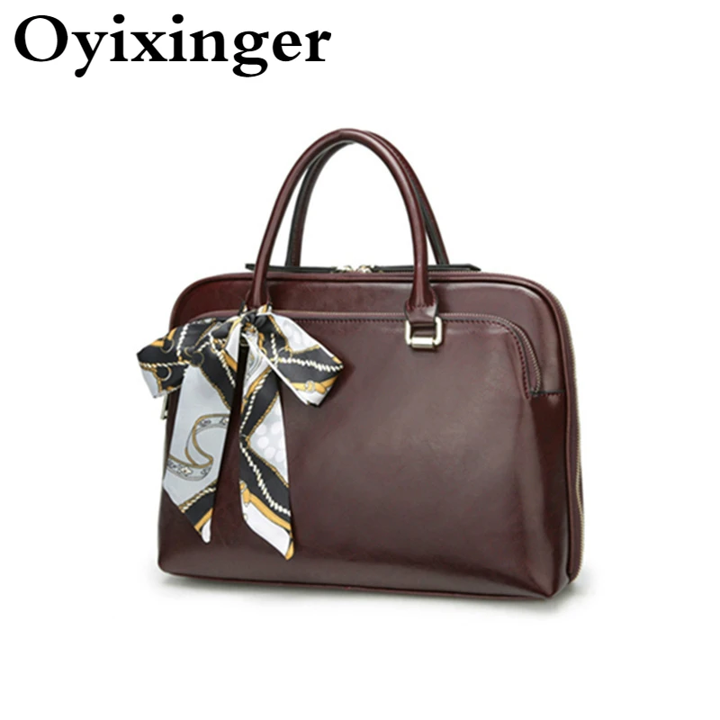 Imagem -01 - Bolsa de Couro para Laptop para Mulheres Pasta Feminina Bolsa de Escritório para Computador Bolsa para Notebook Macbook Air Dell hp Moda 13 in 14 in 2024