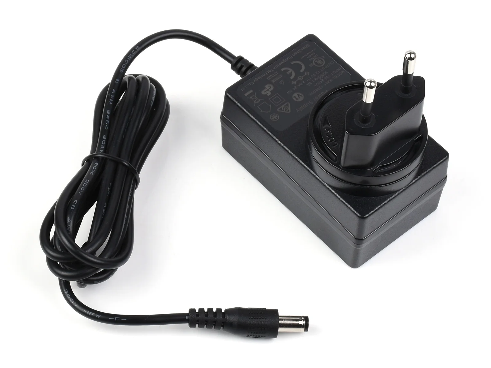 Waveshare Power Supply, Power Adapter, 12V/2A, DC Jack Output