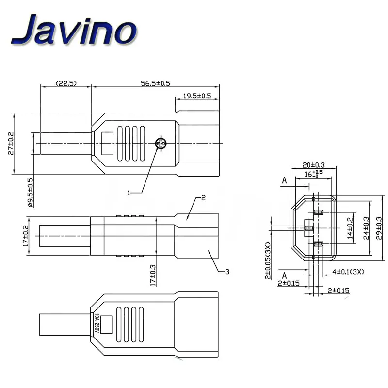 Straight Cable Plug Connector C13 C14 10A 250V Black female&male Plug Rewirable Power Connector 3 pin AC Socket