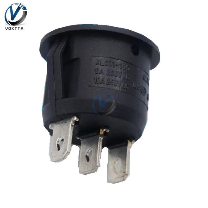Mini On/Off Round Push Button Switch LED Light Embedded Rocker Switch Blue Red Green Black Button Switch AC 250V 6A 125V 10A