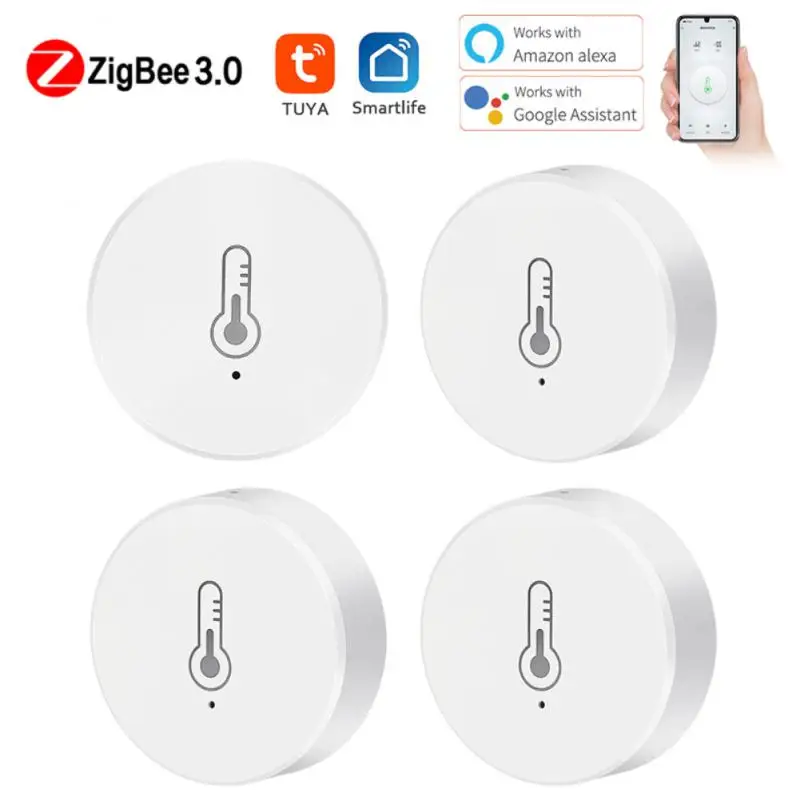 Tuya ZigBee Smart Temperature And Humidity Sensor Battery Powered Smart Home Security Work With Alexa Google Home Smart Life