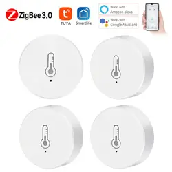 Tuya ZigBee Smart Temperature And Humidity Sensor Battery Powered Smart Home Security Work With Alexa Google Home Smart Life