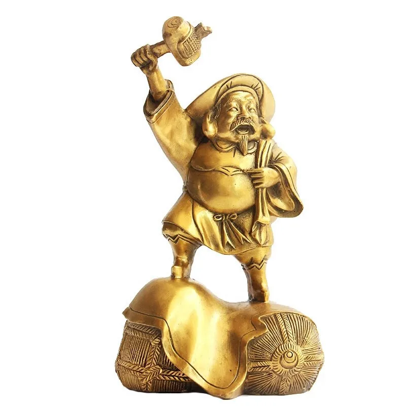 

China's Brass [great black] God of wealth beckons the God of wealth.